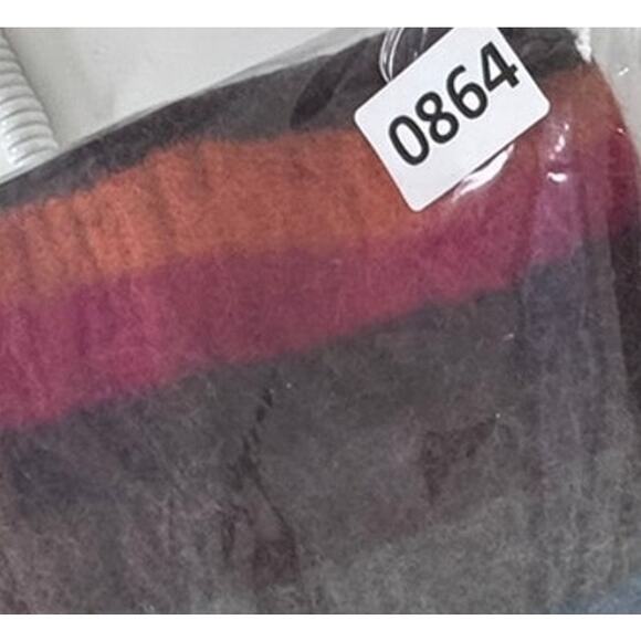 PrAna Striped Wool Boho Felt Crossbody Bag Orange Brown Gray Red Blue - Picture 7 of 7